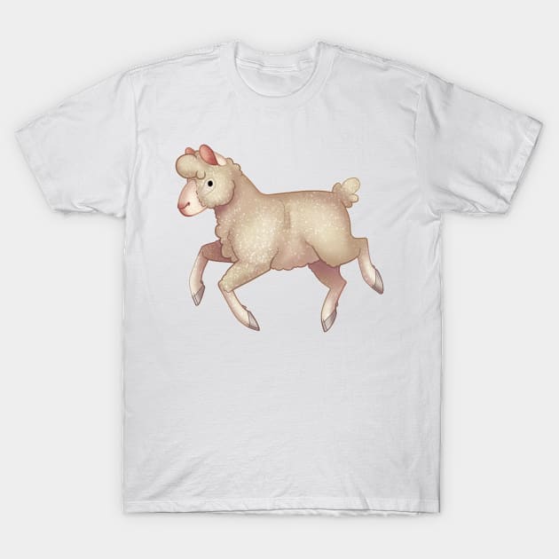 Cozy Sheep (White) T-Shirt by Phoenix Baldwin